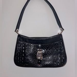 Gucci black patent shoulder bag